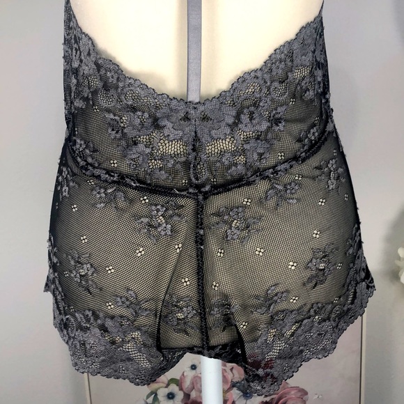 NWOT! Free People Intimately black & silver lace one piece. Sz XS - Picture 5 of 7